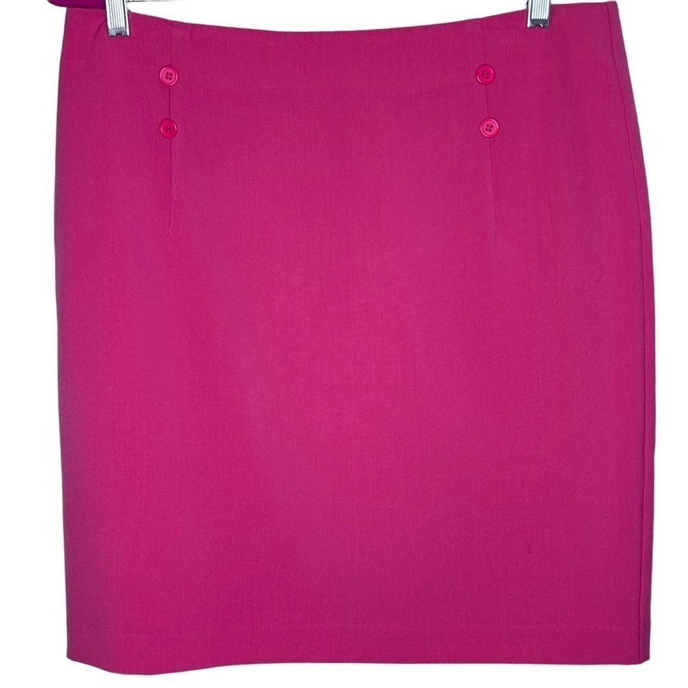 Cass NY Women’s Knit Pencil Skirt Size 12 Pink Knee Length Career Office Stretch